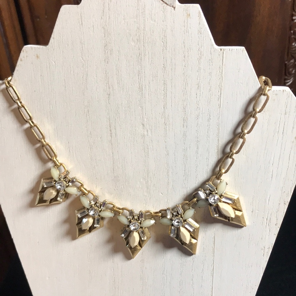 JCrew Gold and Ivory Statement Necklace- EUC